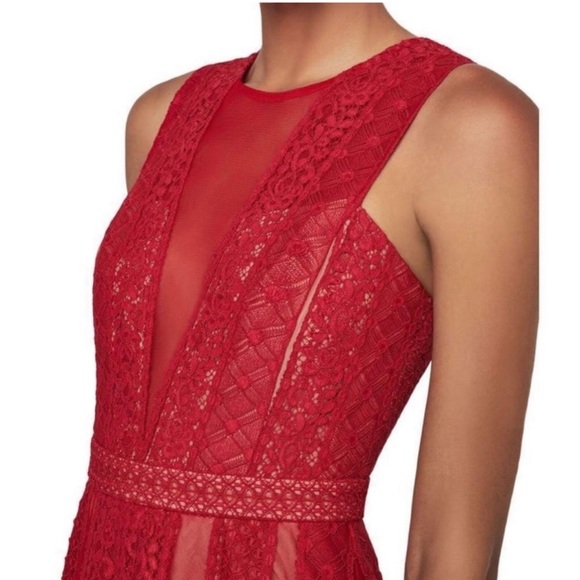 BCBGMAXAZRIA Andy red lace dress - Picture 3 of 6